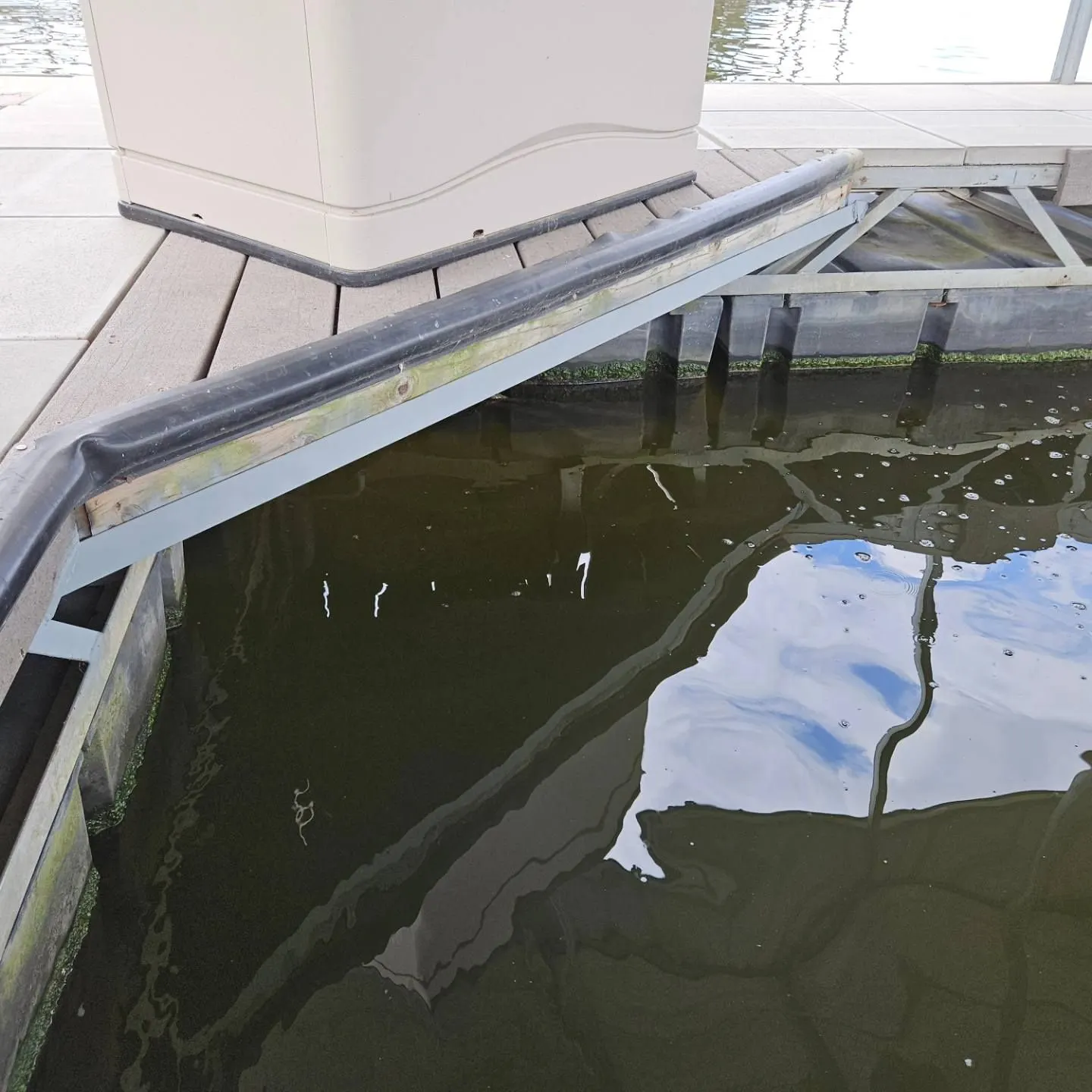 Welded metal dock frame repair