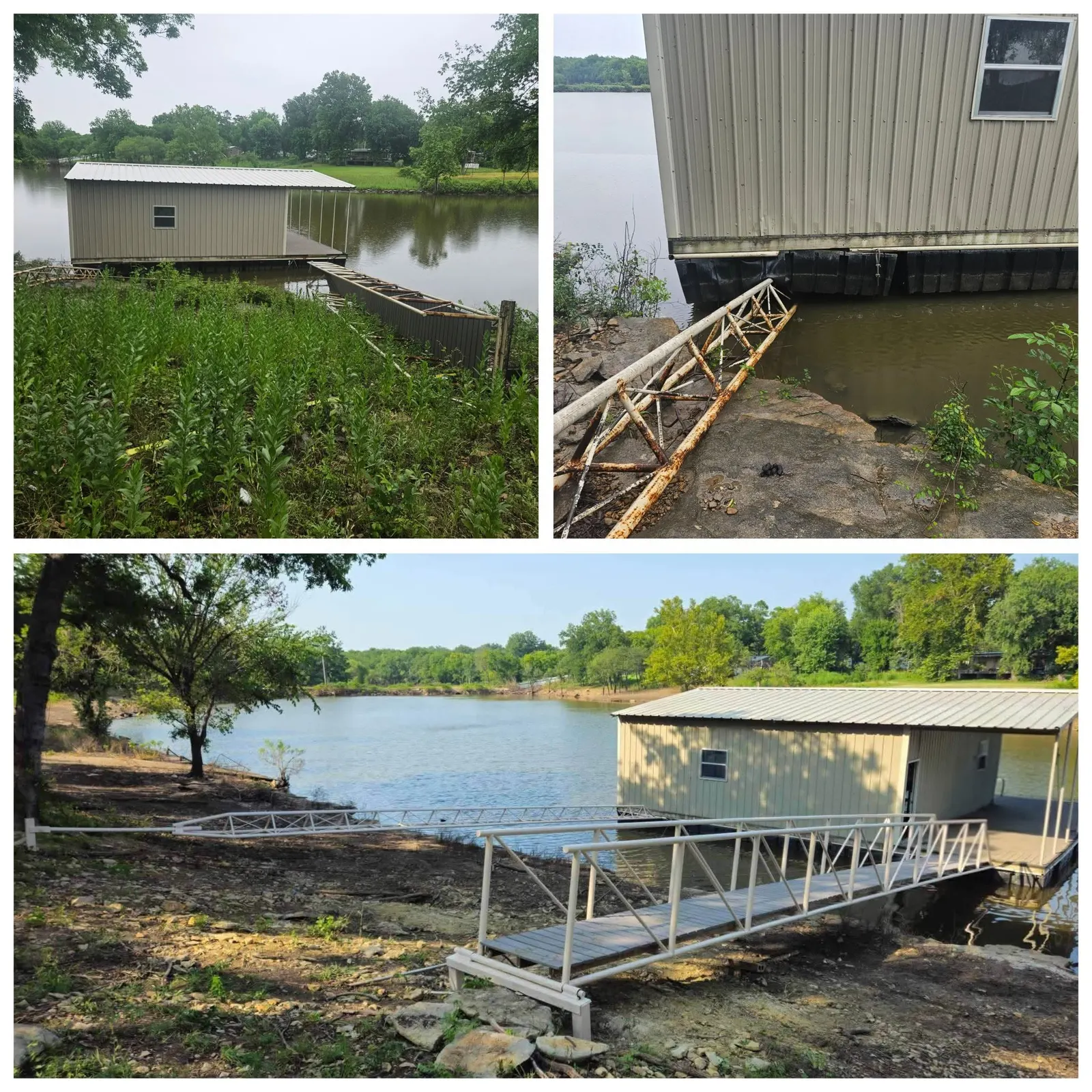Lakefront walkway and stiff-arm repair project